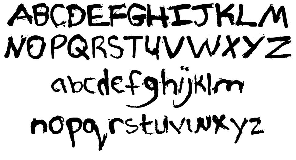 PJ Grunge font specimens