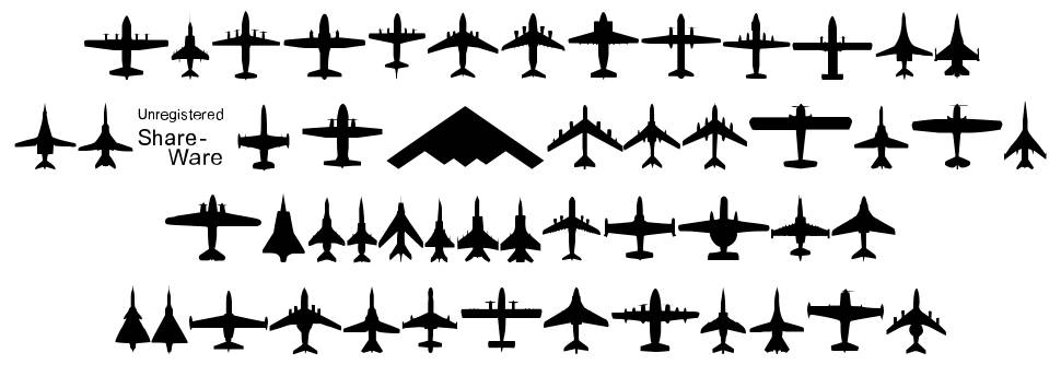 Planes-T-Modern 字形 标本