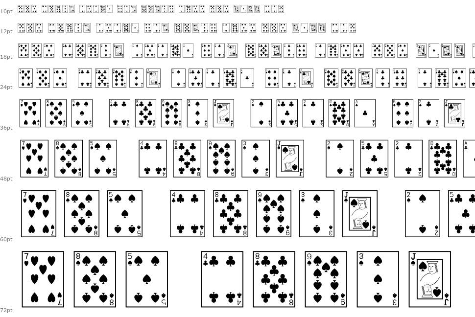 Playing Cards font Şelale