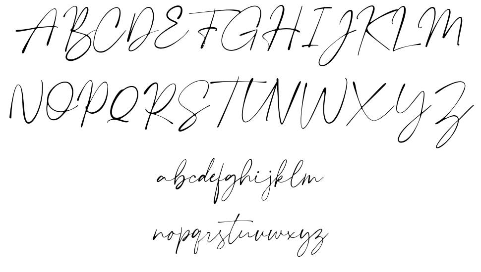 Plumrose Signature font specimens