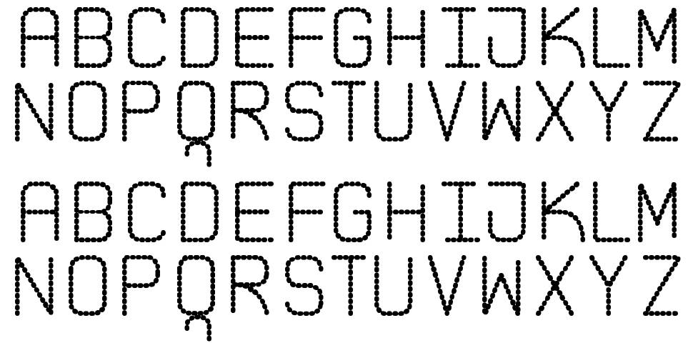 Pointed Laid St font Örnekler