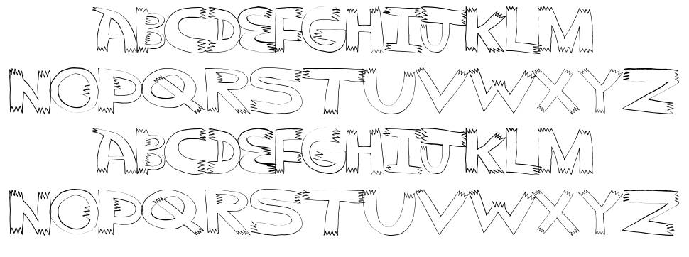 Pointy font specimens