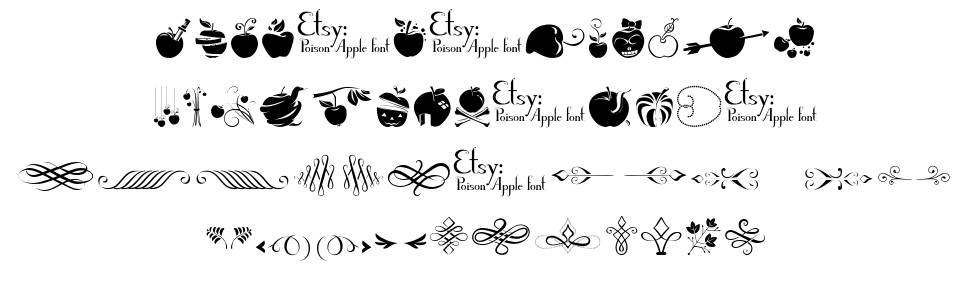 Poison Apple Ornaments 1 шрифт Спецификация