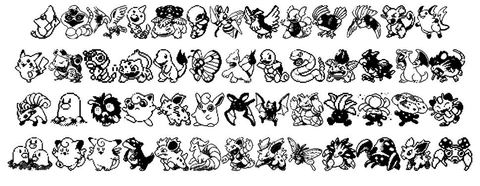 Pokemon Pixels písmo