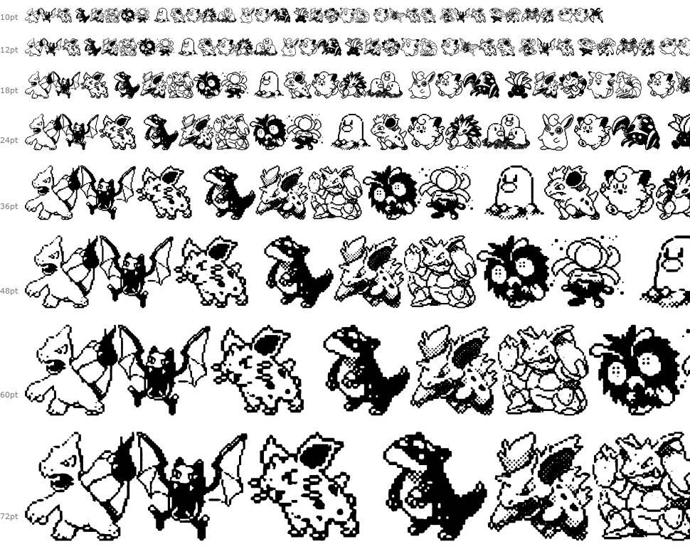 Pokemon Pixels 字形 Waterfall