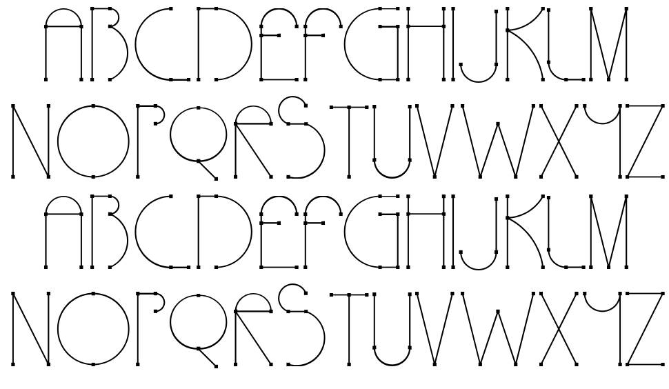 Polyline Typo font specimens