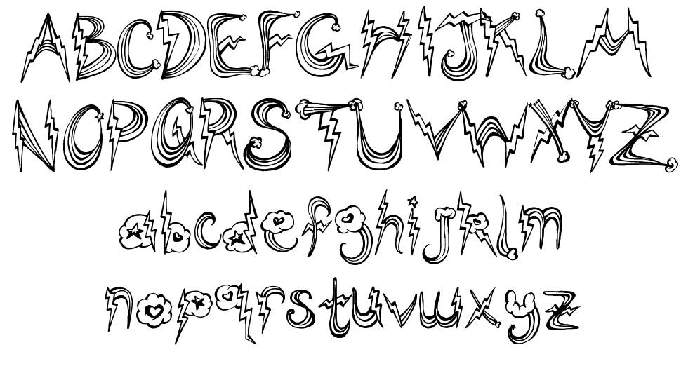 PonyRides font specimens
