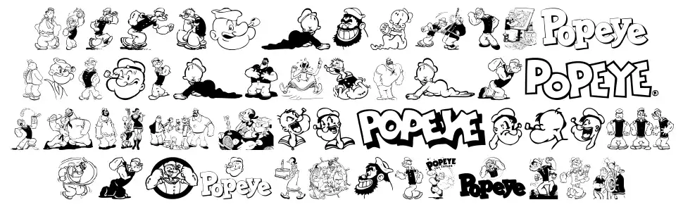 Popeye font specimens