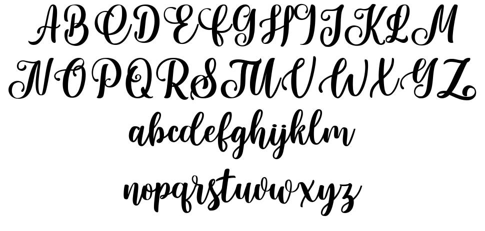 Portland Script font specimens