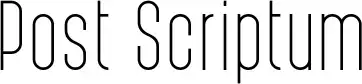 Post Scriptum