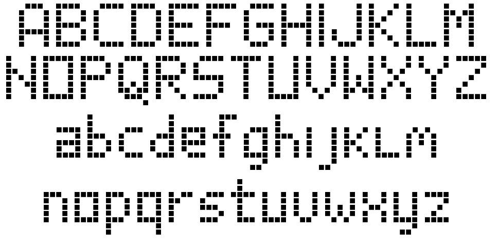 Poxel písmo Exempláře