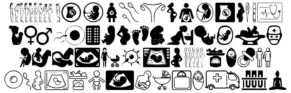 Pregnancyfont specimens