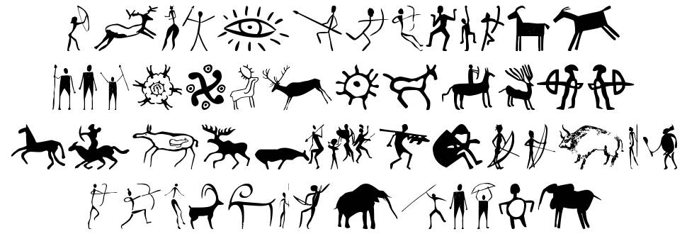 Prehistoric Paintings font Örnekler