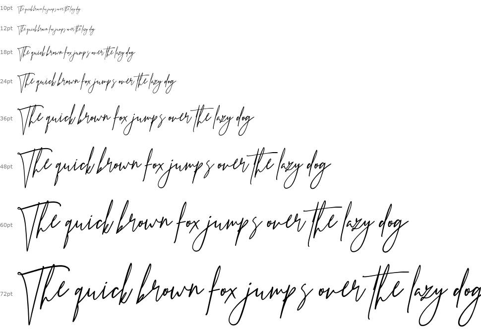 Prestige Signature Script font Waterfall