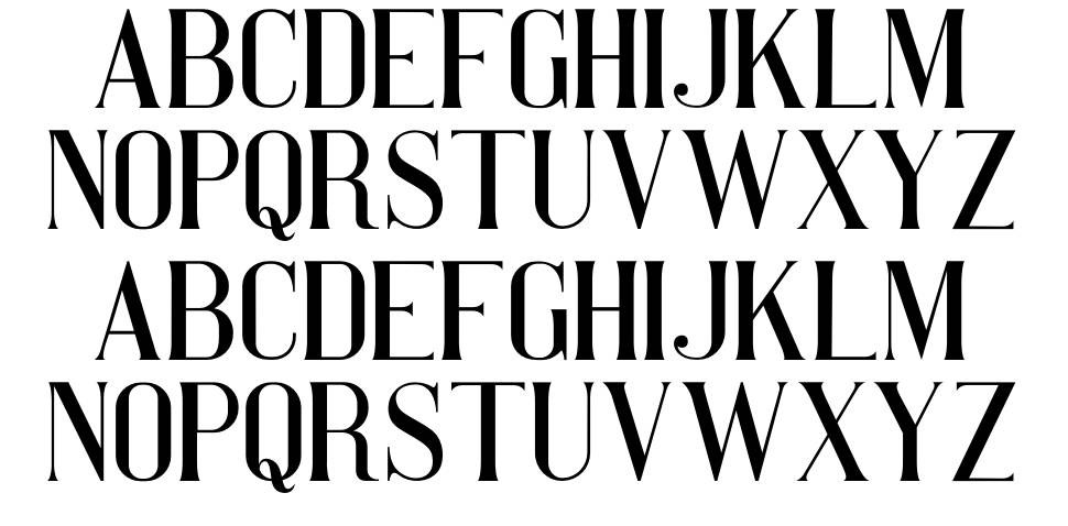 Pretty Women Serif font specimens