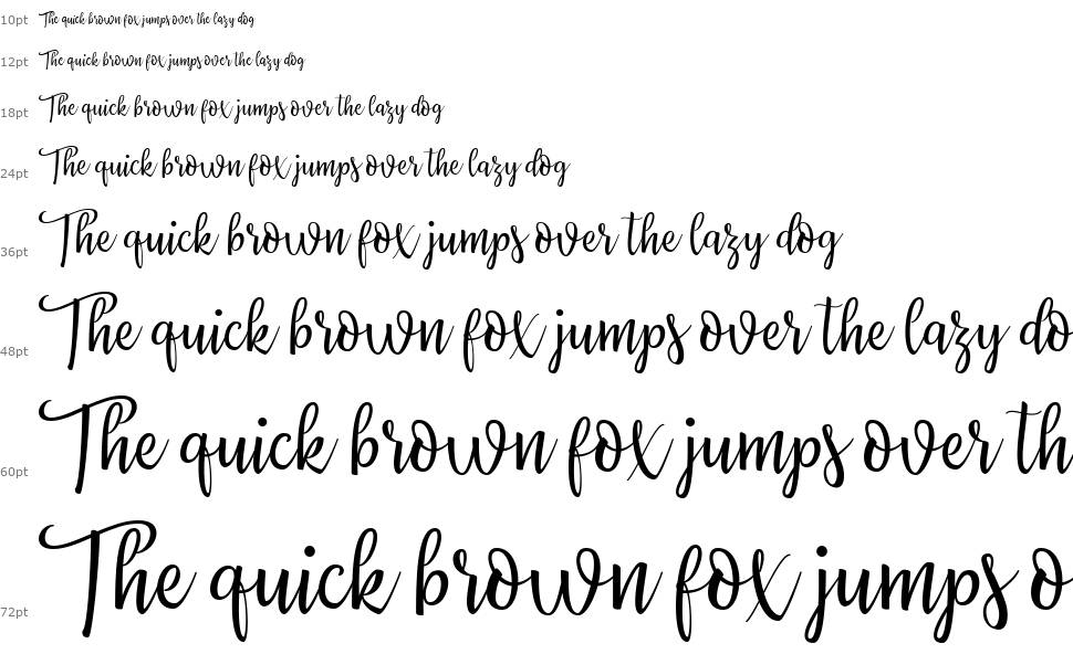 Priscilla Script font Waterfall