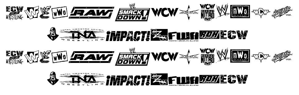 Pro Wrestling Logos шрифт Спецификация