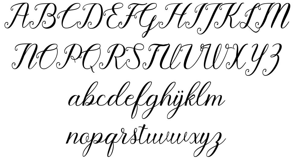 Pruistine Script font specimens