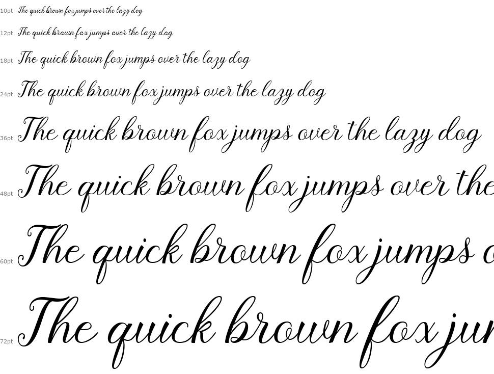 Pruistine Script font Waterfall
