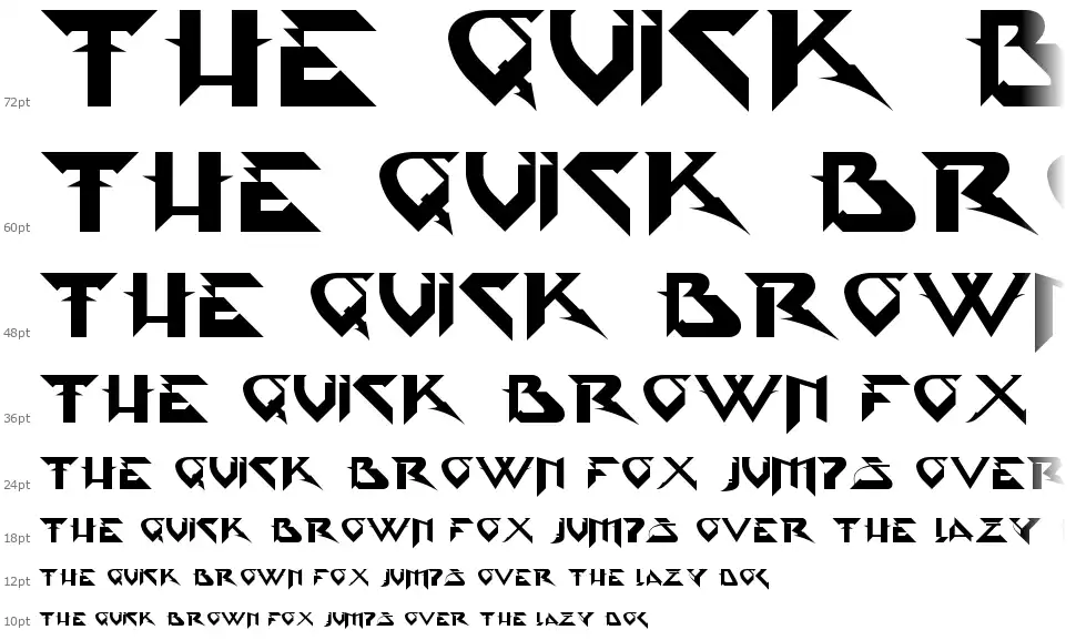PsyTypefont waterfall