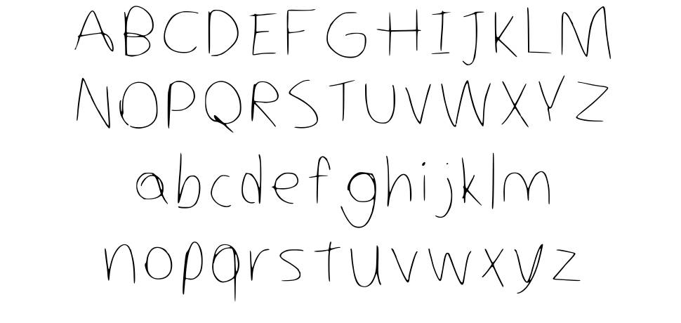 Puggos Messy Handwriting fonte Espécimes