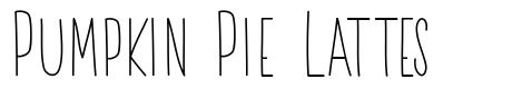Pumpkin Pie Lattes font