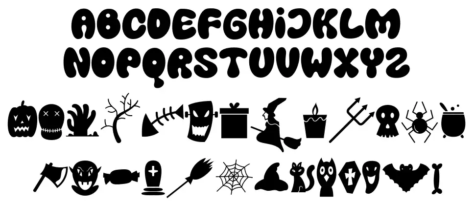 Pumpkins Nightmare font specimens