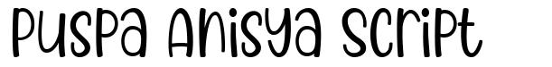 Puspa Anisya Script フォント