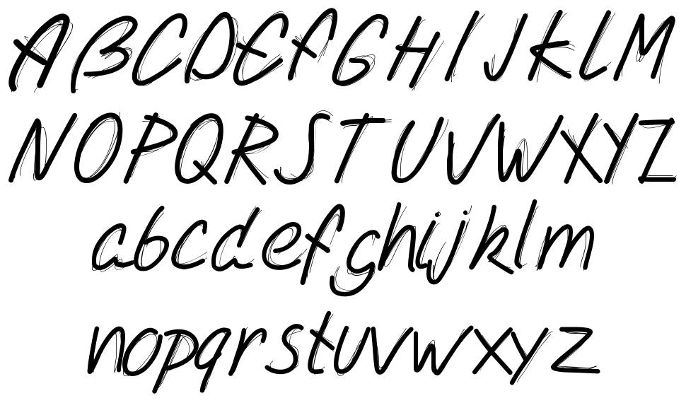 PW Double Script font specimens