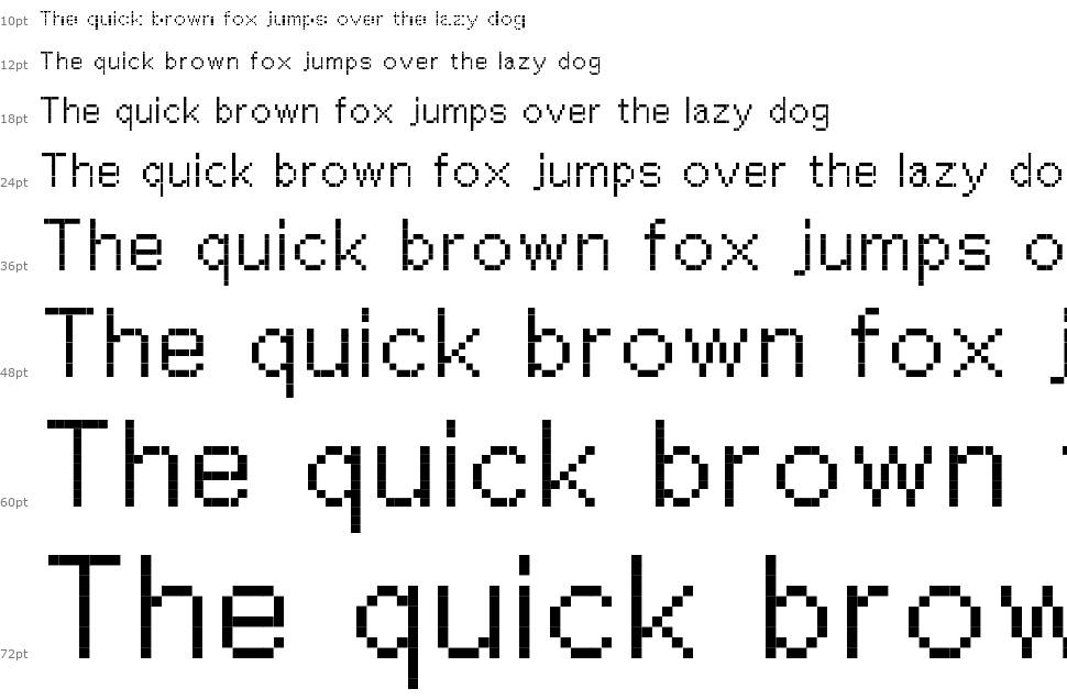PW Extended font Waterfall