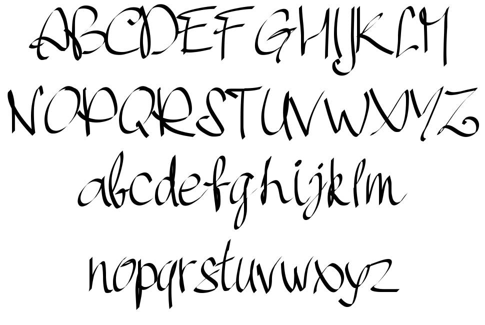 PW Handscript font specimens