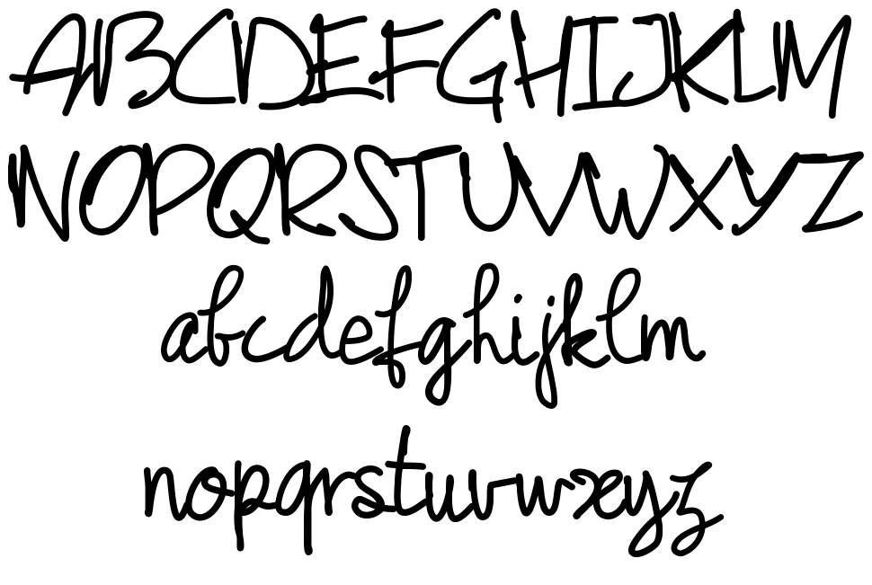 PW June script font specimens