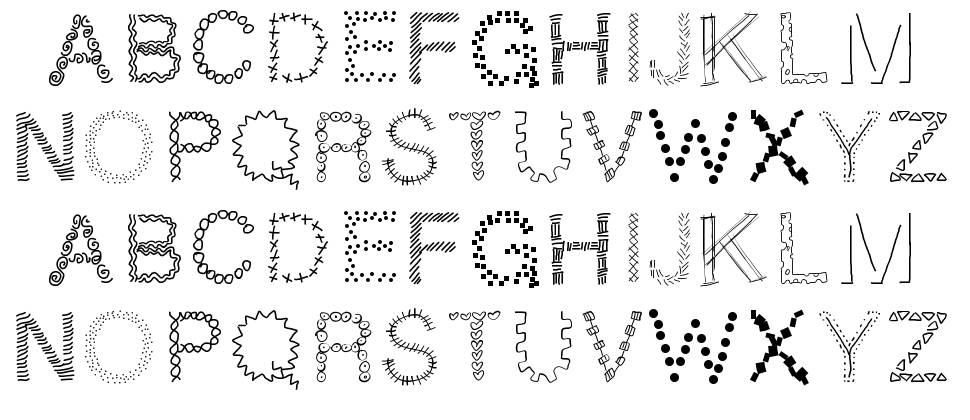 PW Patchwork font specimens