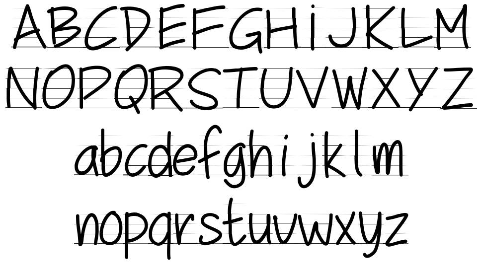 PW School Script font specimens