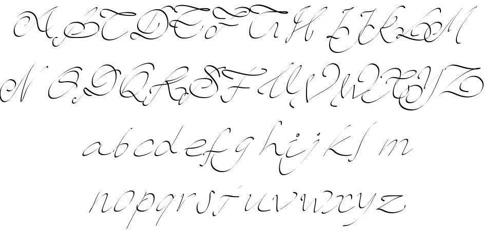 PW Script font specimens