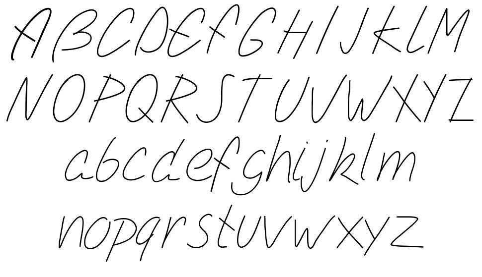 PW Simple Script font specimens
