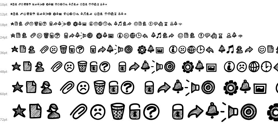 PW Small Icons font Waterfall