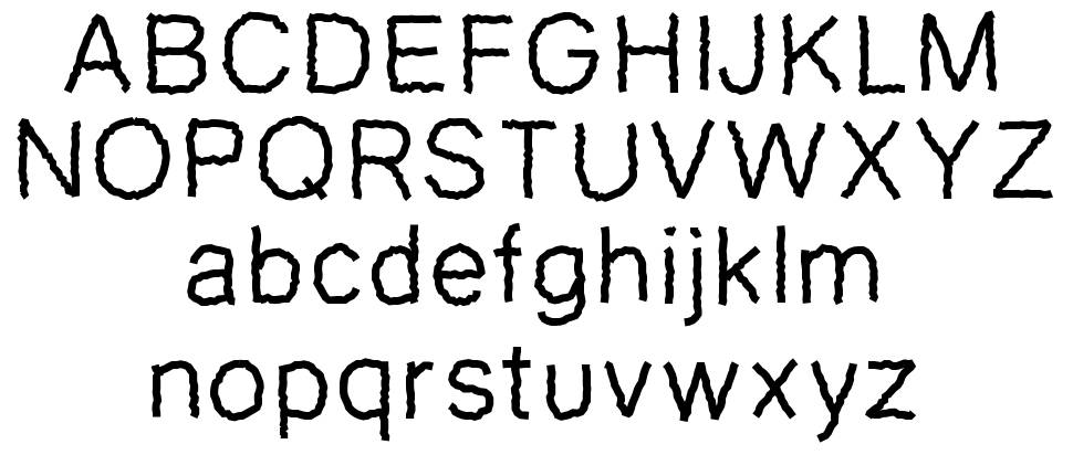 PW Zigzag písmo Exempláře