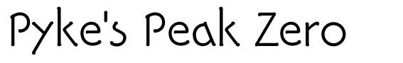 Pyke's Peak Zero шрифт