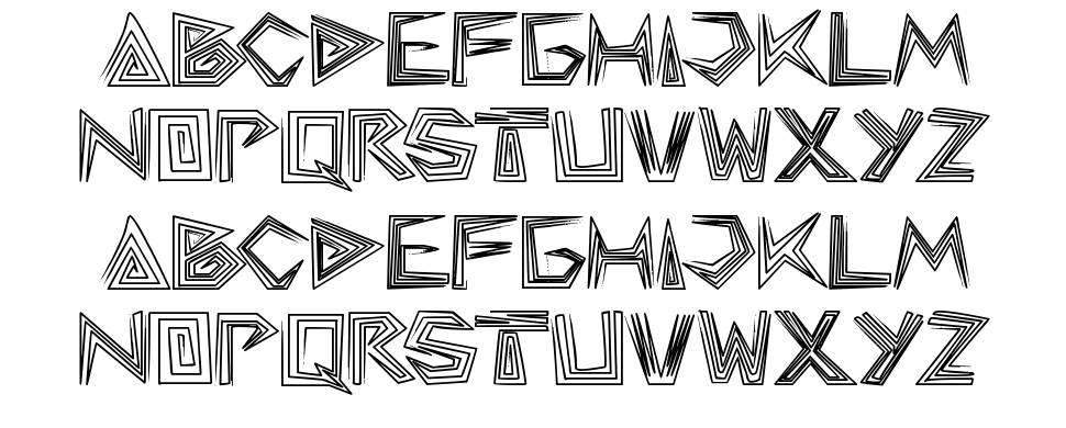 Pyramid Inverted font specimens