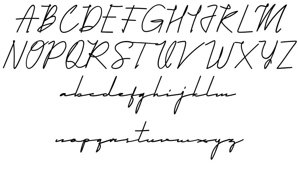 Qhueeny Signature font Örnekler