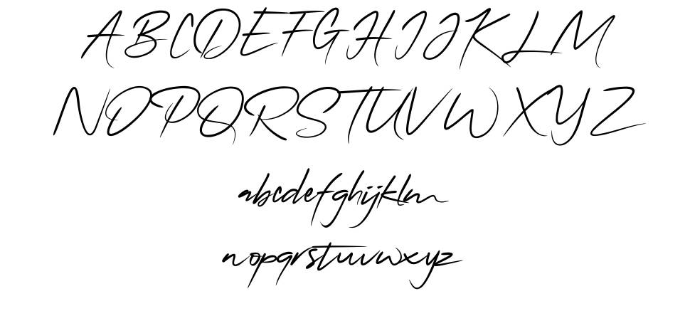 Qonita Signature písmo Exempláře