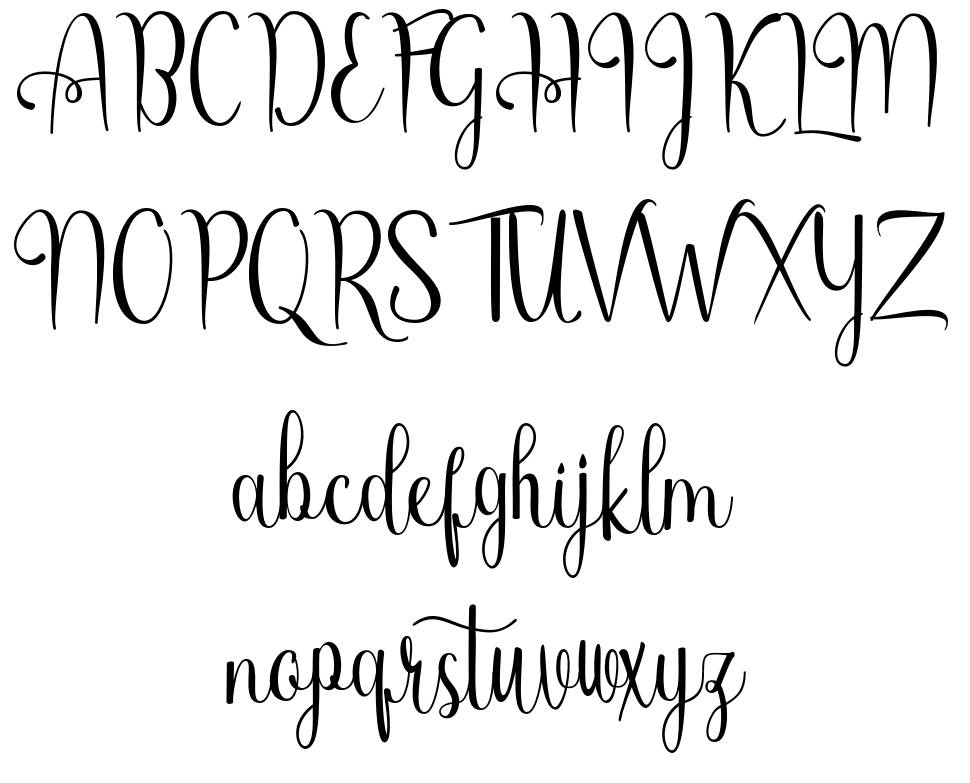 Qorlyna Script font specimens