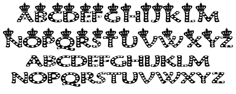 Queen of Hearts font specimens