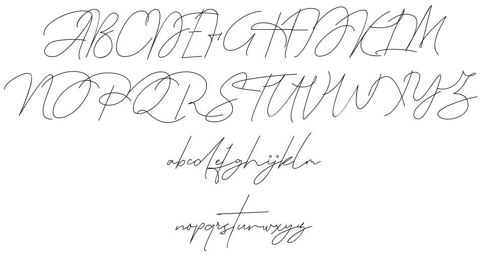 Queenstown Signature písmo Exempláře