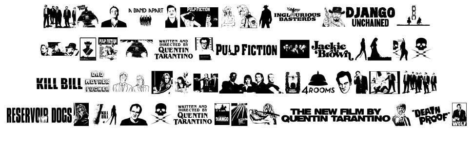 Quentin Tarantino písmo Exempláře