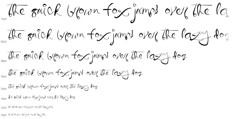 Quickly Write font Waterfall