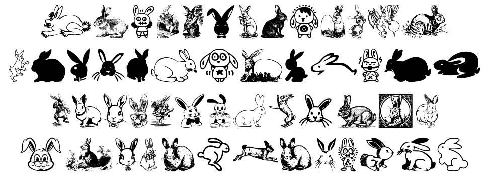 Rabbit font specimens