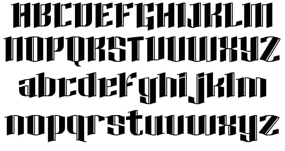 Radborn font specimens