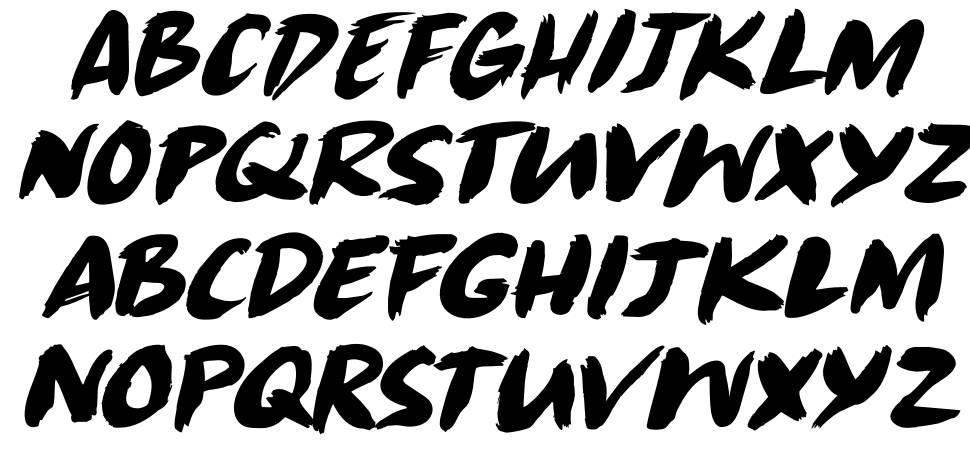 Radical Brush font specimens